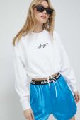 Бавовняна кофта Hugo жіноча колір білий з принтом
