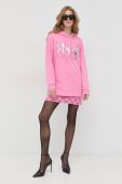 Кофта Pinko жіноча колір рожевий з капюшоном з аплікацією