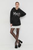 Кофта Pinko жіноча колір чорний з капюшоном з аплікацією