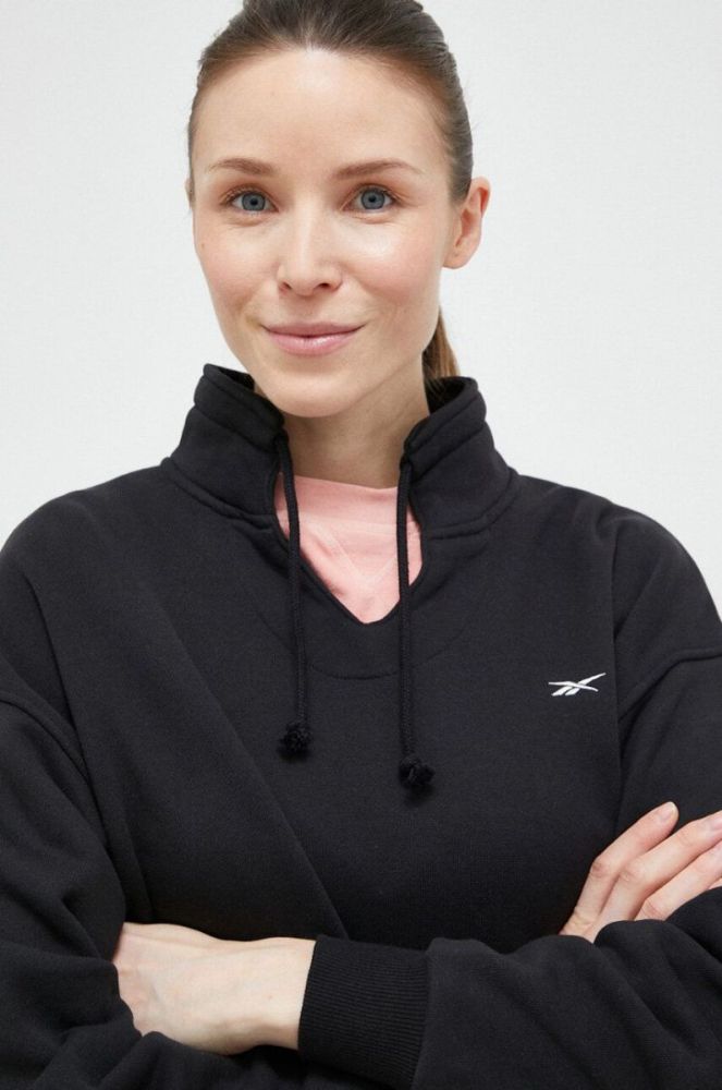 Бавовняна кофта Reebok Classic жіноча колір чорний однотонна (3068734) фото 4
