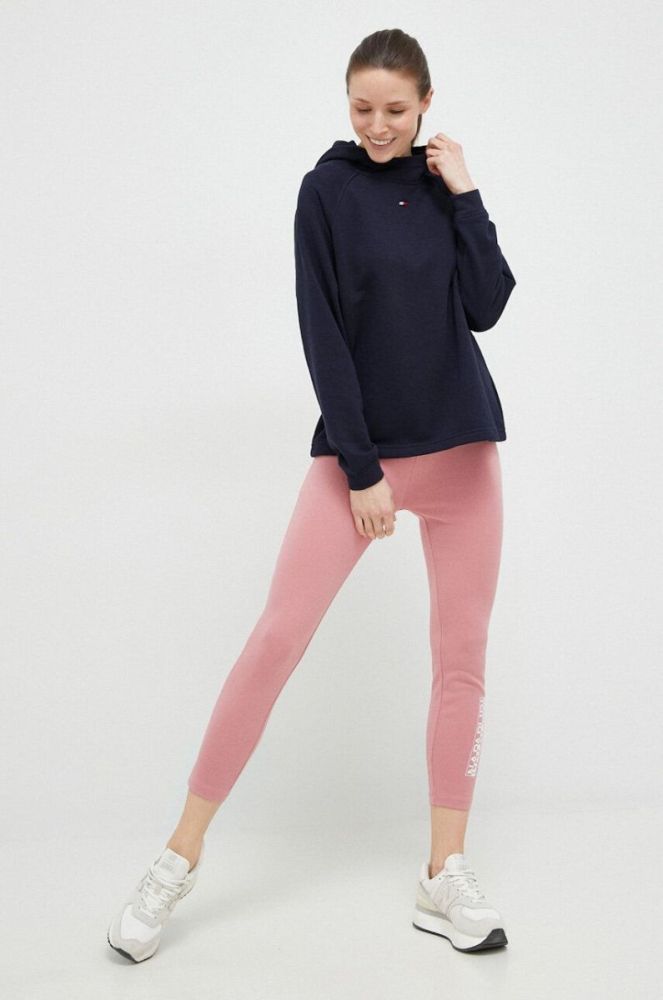 Кофта Tommy Hilfiger жіноча колір синій з капюшоном однотонна (3068740) фото 2