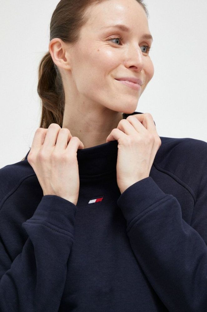 Кофта Tommy Hilfiger жіноча колір синій з капюшоном однотонна (3068740) фото 4