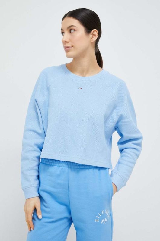 Бавовняна кофта Tommy Hilfiger жіноча  однотонна колір блакитний (3030536) фото 2
