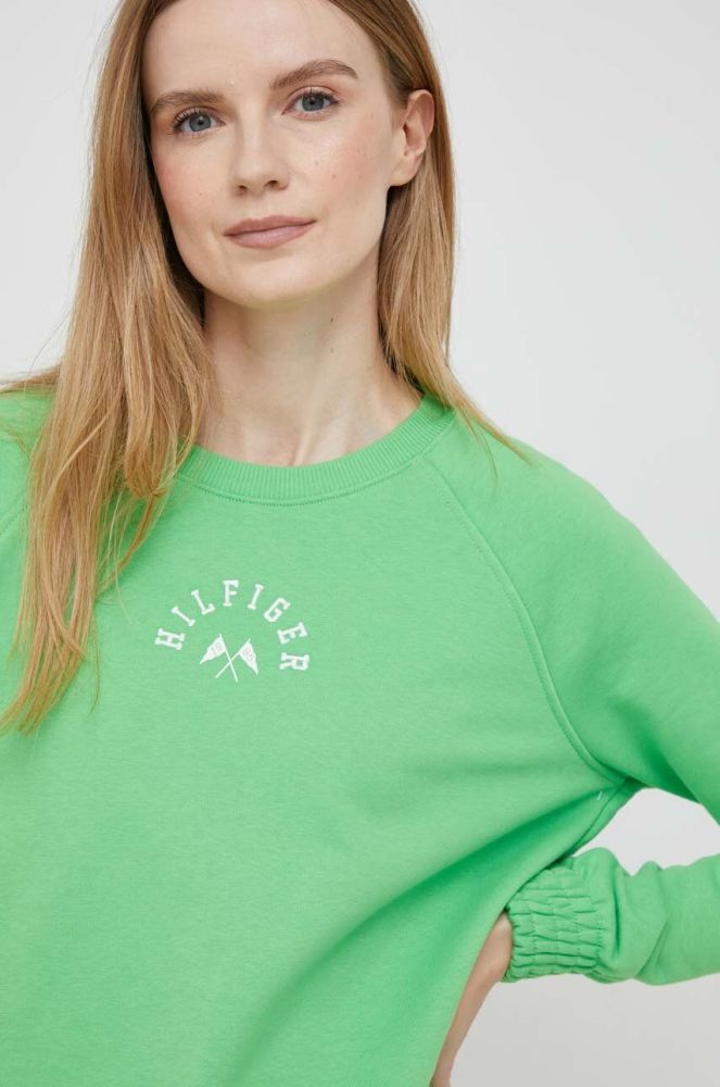 Кофта Tommy Hilfiger жіноча колір зелений з аплікацією (3036208)