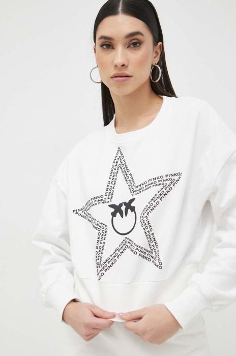 Кофта Pinko жіноча колір бежевий з принтом (2999863)