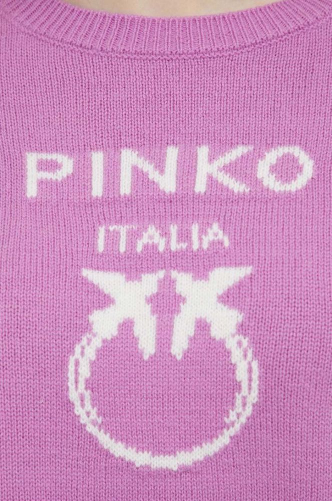 Вовняний светр Pinko жіночий колір фіолетовий фото 5
