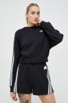 Бавовняна кофта adidas жіноча колір чорний з аплікацією Бавовняна кофта adidas жіноча колір чорний з аплікацією