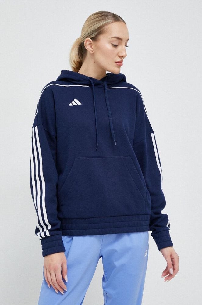 Кофта adidas Performance Tiro 23 колір синій з капюшоном з аплікацією