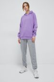 Кофта adidas жіноча колір фіолетовий з капюшоном однотонна (3094160)