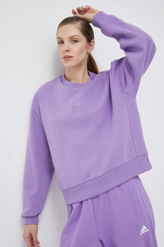 Кофта adidas жіноча колір фіолетовий однотонна (3155475)