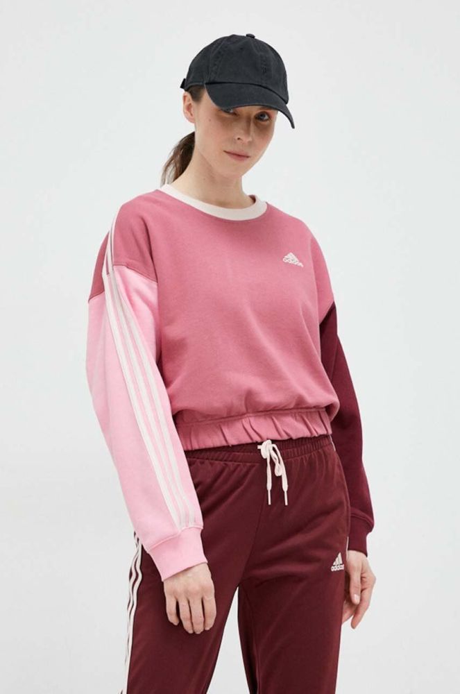 Кофта adidas жіноча колір рожевий візерунок (3073278)