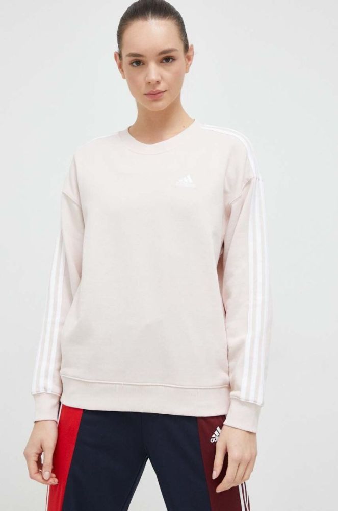 Бавовняна кофта adidas жіноча колір рожевий з аплікацією (3022003) фото 4
