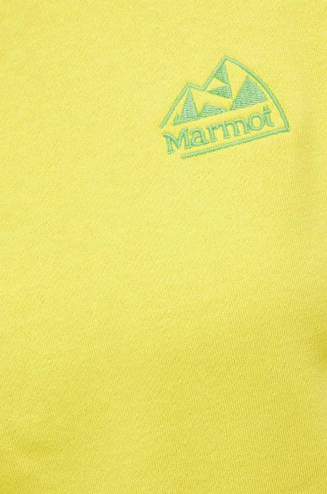 Спортивна кофта Marmot Peaks колір жовтий з капюшоном однотонна фото 6