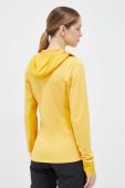 Спортивна кофта Salewa Agner колір жовтий з капюшоном однотонна