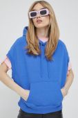 Кофта UGG жіноча з капюшоном однотонна колір блакитний