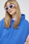Кофта UGG жіноча з капюшоном однотонна колір блакитний