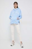 Бавовняна кофта Tommy Hilfiger жіноча з капюшоном з аплікацією колір блакитний (3090225)