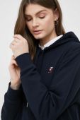 Бавовняна кофта Tommy Hilfiger жіноча колір синій з капюшоном однотонна (3018244)