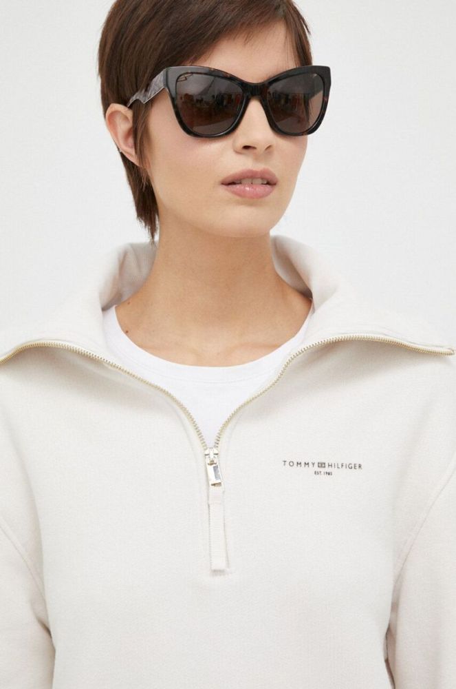 Кофта Tommy Hilfiger жіноча колір бежевий однотонна (3013030) фото 4