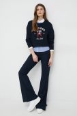 Бавовняна кофта Tommy Hilfiger жіноча колір синій з аплікацією (3018258)