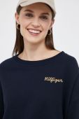 Бавовняна кофта Tommy Hilfiger жіноча колір синій з аплікацією (3152916)
