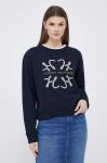 Бавовняна кофта Tommy Hilfiger жіноча колір синій з аплікацією (3158526) Бавовняна кофта Tommy Hilfiger жіноча колір синій з аплікацією (3158526)