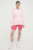 Бавовняна кофта adidas жіноча колір рожевий з капюшоном з аплікацією (3147195)
