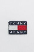 Бавовняна кофта Tommy Jeans жіноча колір білий з капюшоном з аплікацією