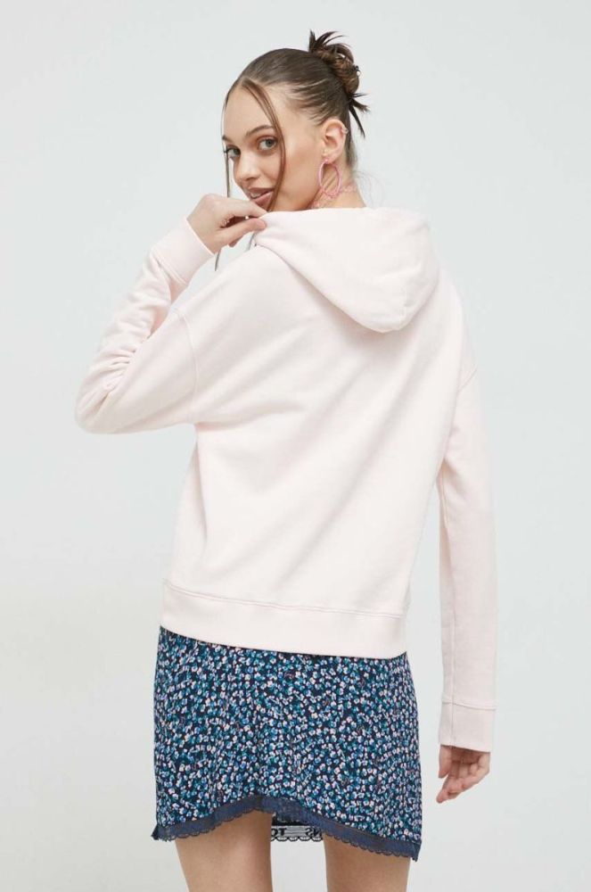 Бавовняна кофта Tommy Jeans жіноча колір рожевий з капюшоном з аплікацією (2983431) фото 3