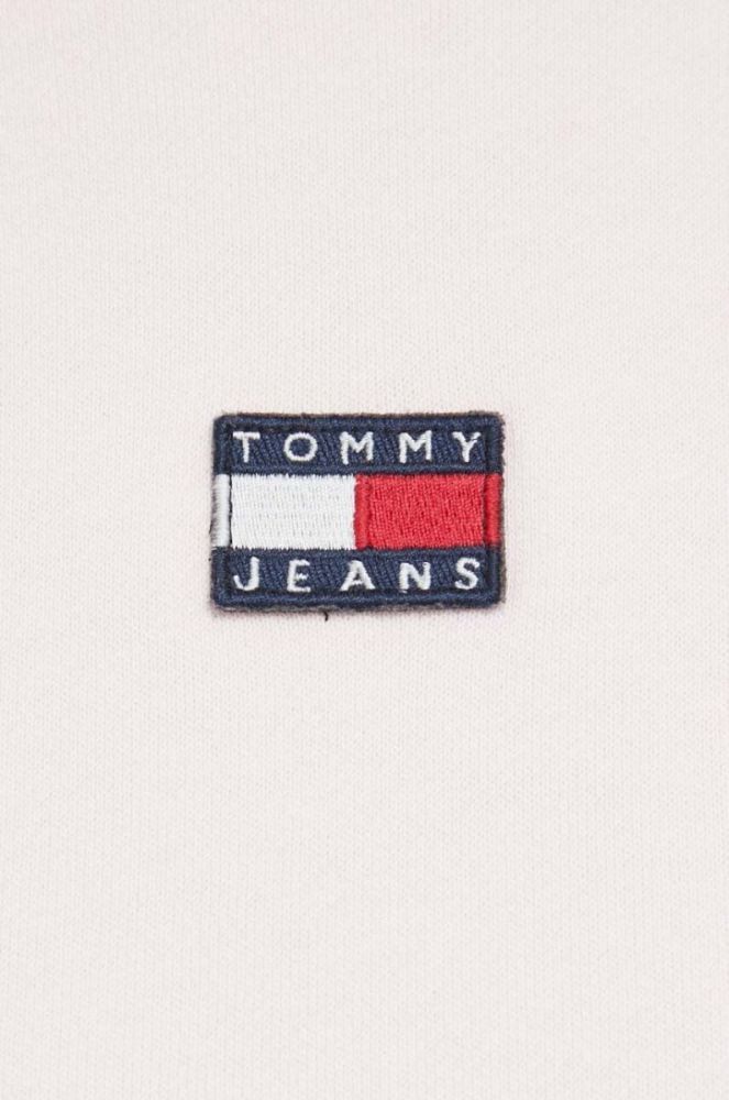 Бавовняна кофта Tommy Jeans жіноча колір рожевий з капюшоном з аплікацією (2983431) фото 6