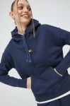 Бавовняна кофта Tommy Jeans жіноча колір синій з капюшоном з аплікацією Бавовняна кофта Tommy Jeans жіноча колір синій з капюшоном з аплікацією