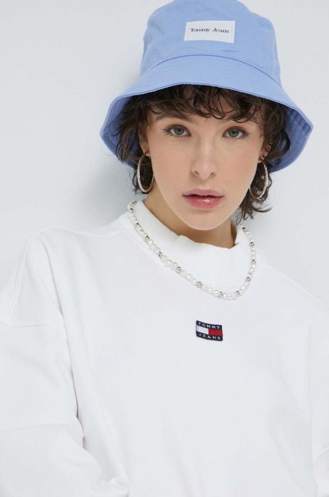 Бавовняна кофта Tommy Jeans жіноча колір білий однотонна (2995380) фото 4