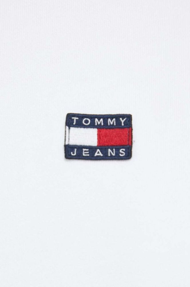 Бавовняна кофта Tommy Jeans жіноча колір білий однотонна (2995380) фото 5