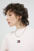 Бавовняна кофта Tommy Jeans жіноча колір рожевий однотонна (2995376)