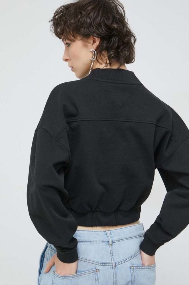 Бавовняна кофта Tommy Jeans жіноча колір чорний однотонна (2995369) фото 3