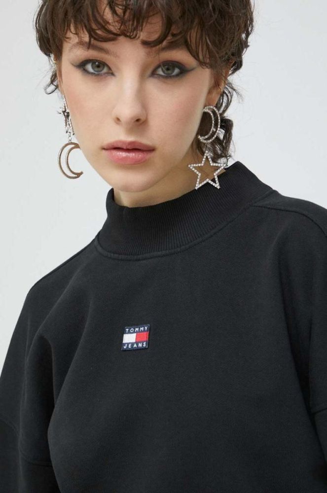 Бавовняна кофта Tommy Jeans жіноча колір чорний однотонна (2995369) фото 4