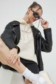 Кофта Tommy Jeans жіноча колір бежевий з капюшоном з принтом (3013059)