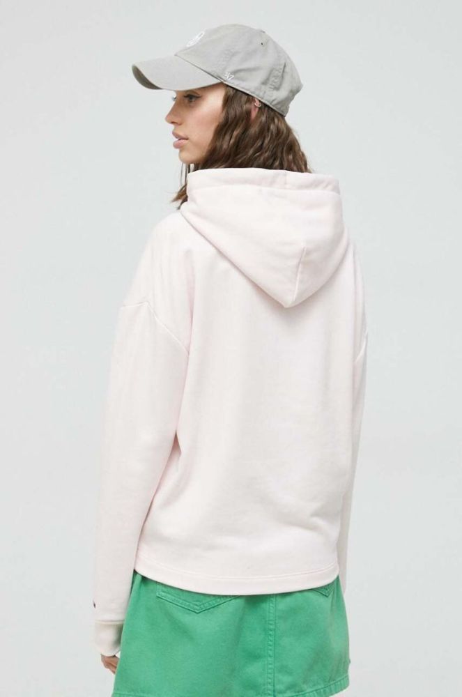 Кофта Tommy Jeans жіноча колір рожевий з капюшоном з принтом (3027370) фото 3