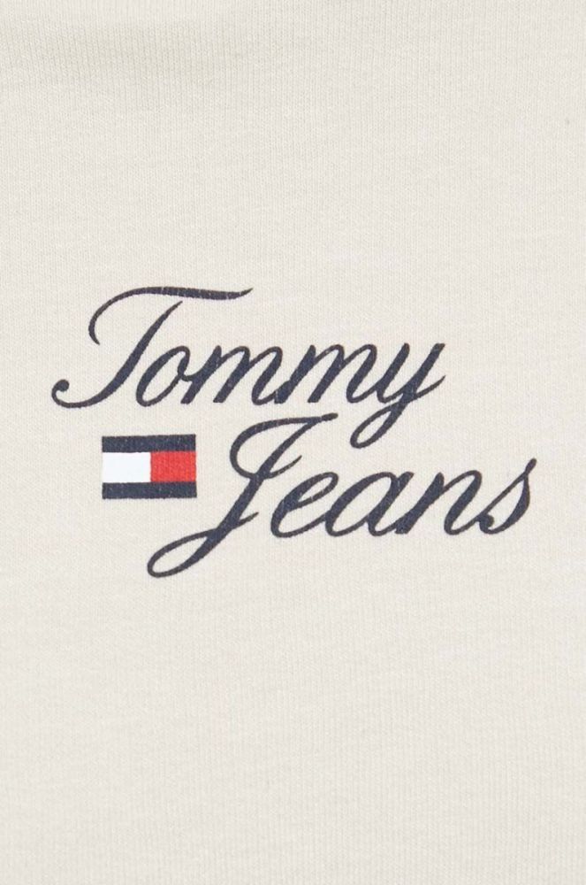 Кофта Tommy Jeans жіноча колір бежевий з капюшоном з принтом (3027350) фото 5