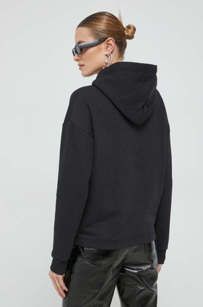 Кофта Tommy Jeans жіноча колір чорний з капюшоном з принтом (3027345) фото 3