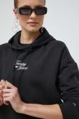 Кофта Tommy Jeans жіноча колір чорний з капюшоном з принтом (3027345)