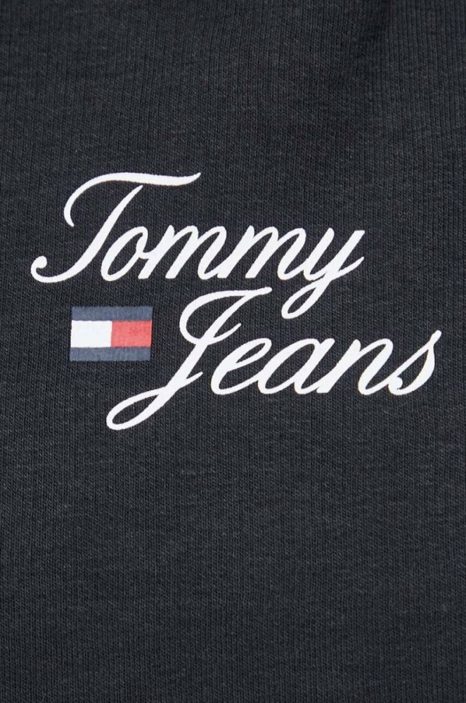Кофта Tommy Jeans жіноча колір чорний з капюшоном з принтом (3027345) фото 5