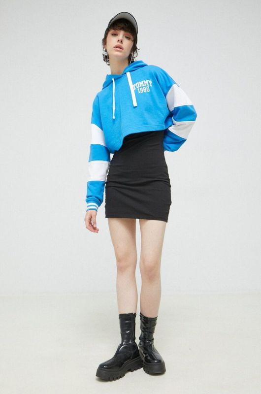 Кофта Tommy Jeans жіноча з капюшоном візерунок колір блакитний (2999873) фото 2