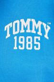 Кофта Tommy Jeans жіноча з капюшоном візерунок колір блакитний (2999873)