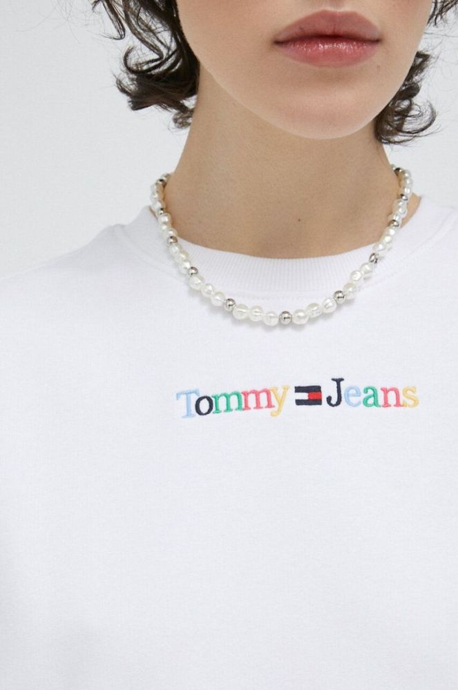 Кофта Tommy Jeans жіноча колір білий з аплікацією (3081420) фото 4