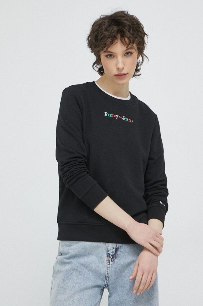 Кофта Tommy Jeans жіноча колір чорний з аплікацією (3081414)