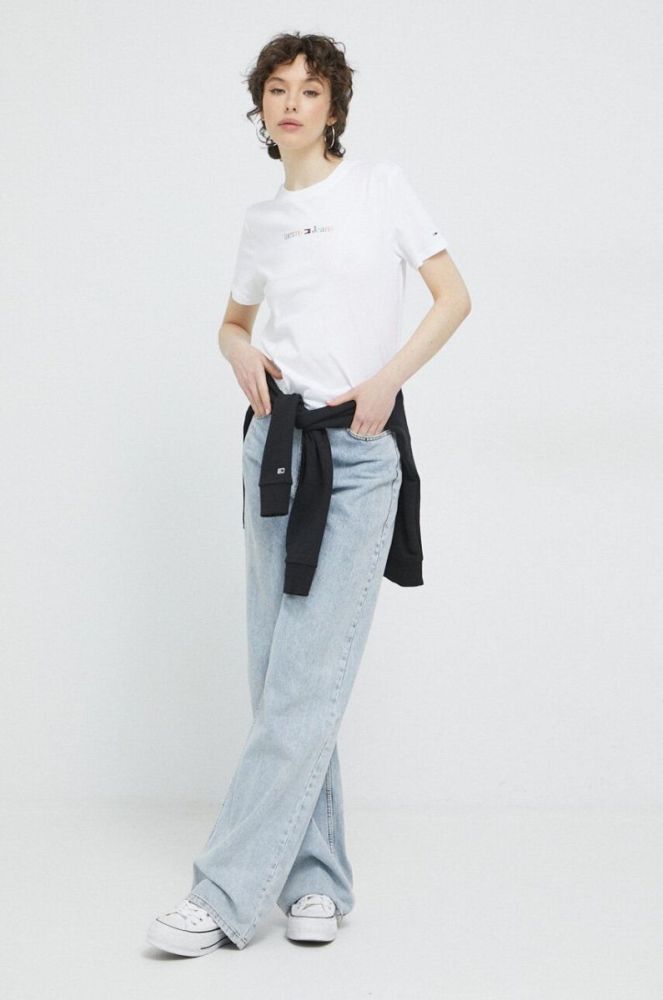 Кофта Tommy Jeans жіноча колір чорний з аплікацією (3081414) фото 3