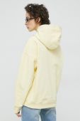 Бавовняна кофта Tommy Jeans жіноча колір жовтий з капюшоном з принтом