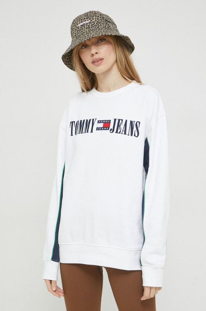 Кофта Tommy Jeans жіноча колір білий з аплікацією (2983449) фото 2