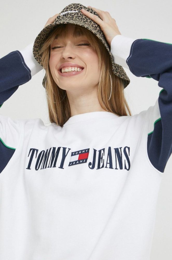Кофта Tommy Jeans жіноча колір білий з аплікацією (2983449) фото 4